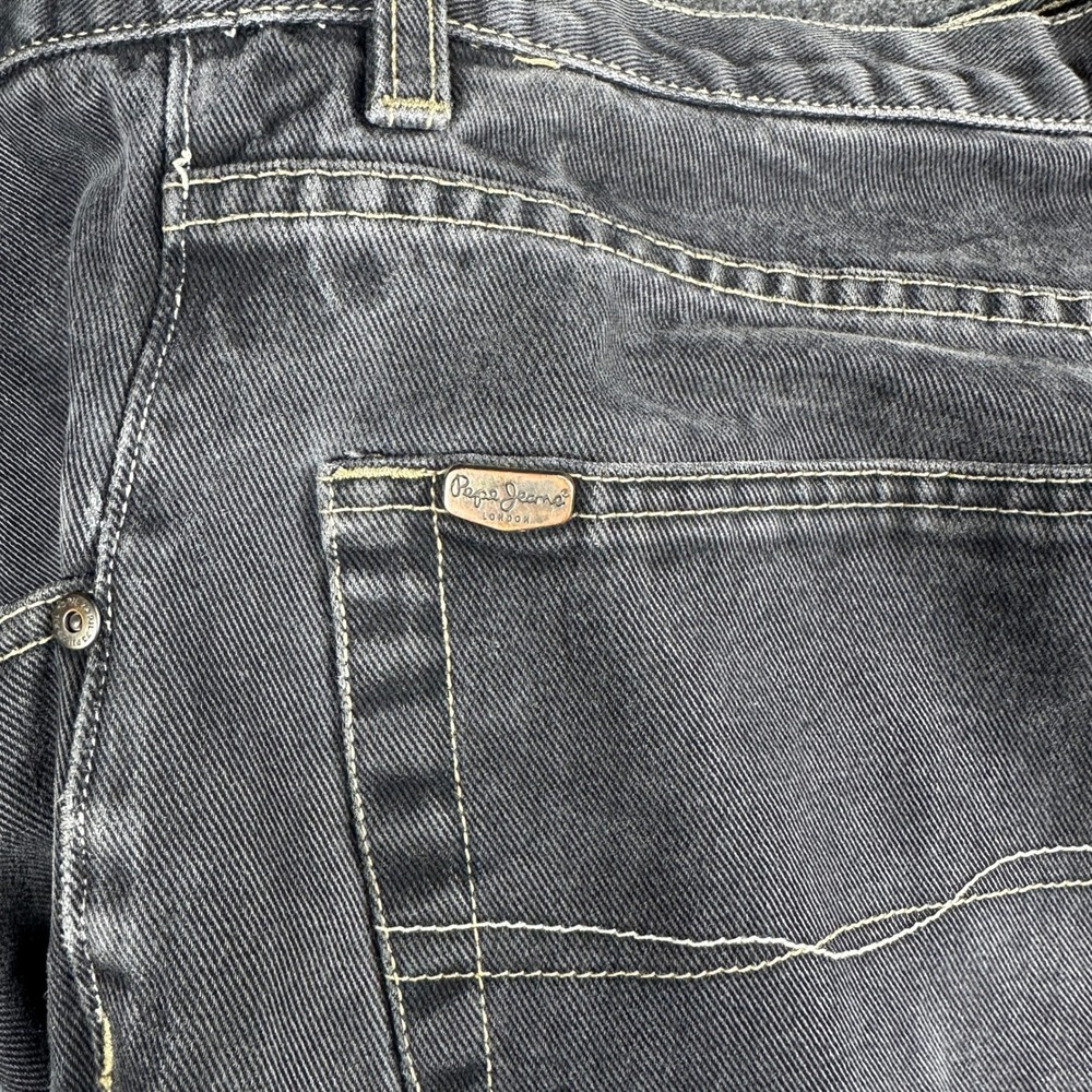 Vintage Pepe Jeans London Black Denim Heavyweight Streetwear Y2K Oversized 38x33 - Picture 7 of 10